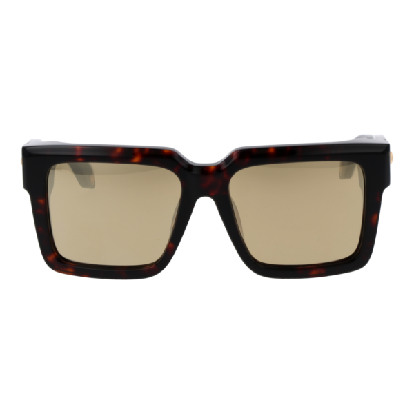 Roberto Cavalli Sonnenbrille SRC055 55743G – Frontansicht mit Kunststoff Rahmen und Grün Gläsern