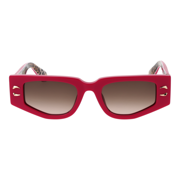 Roberto Cavalli Sonnenbrille SRC057M 5109M3 – Frontansicht mit Kunststoff Rahmen und Braun Gläsern