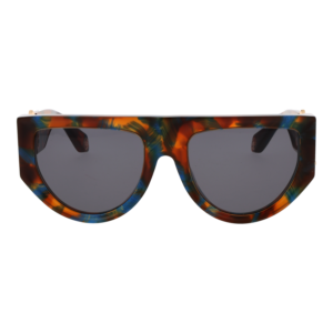 Roberto Cavalli Sonnenbrille SRC063 5609UV – Frontansicht mit Kunststoff Rahmen und Grau Gläsern