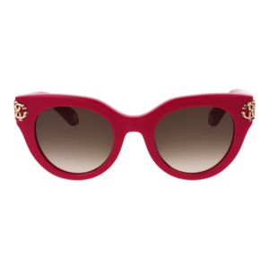 Roberto Cavalli Sonnenbrille SRC065M 5009M3 – Frontansicht mit Kunststoff Rahmen und Braun Gläsern