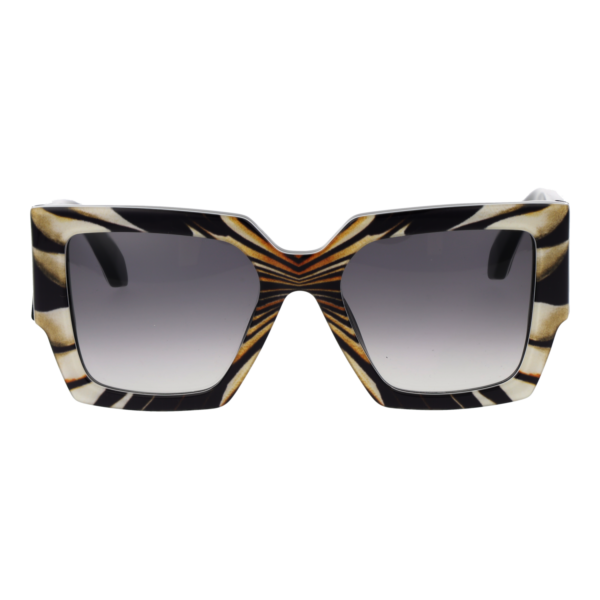 Roberto Cavalli Sonnenbrille SRC067V 5406K4 – Frontansicht mit Kunststoff Rahmen und Grau Gläsern