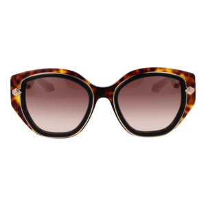 Roberto Cavalli Sonnenbrille SRC096M 5209TC – Frontansicht mit Kunststoff Rahmen und Braun Gläsern