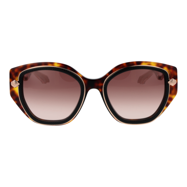 Roberto Cavalli Sonnenbrille SRC096M 5209TC – Frontansicht mit Kunststoff Rahmen und Braun Gläsern