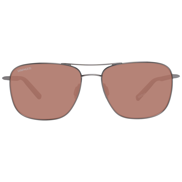 Serengeti Sonnenbrille 8799-AU 58 – Frontansicht mit Metall Rahmen und Braun Gläsern