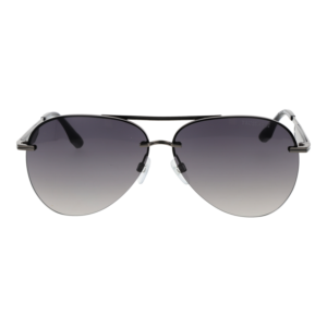 Trussardi Sonnenbrille TSM3004 64A01 – Frontansicht mit Metall Rahmen und Grau Gläsern