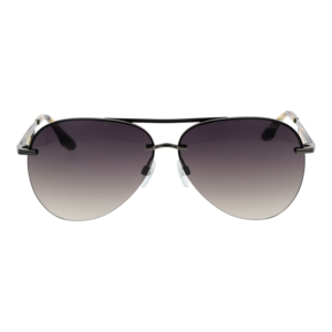 Trussardi Sonnenbrille TSM3004 64E01 – Frontansicht mit Metall Rahmen und Grau Gläsern