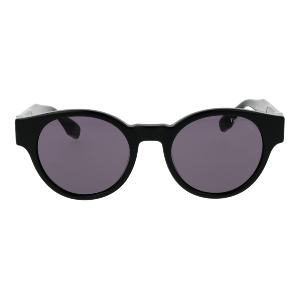 Trussardi Sonnenbrille TSM9027 52A01 – Frontansicht mit Azetat Rahmen und Lila Gläsern