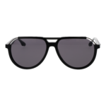 Trussardi Sonnenbrille TSM9036 59A01 – Frontansicht mit Azetat & Edelstahl Rahmen und Grau Gläsern