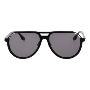 Trussardi Sonnenbrille TSM9042 59A01 – Frontansicht mit Azetat Rahmen und Grau Gläsern
