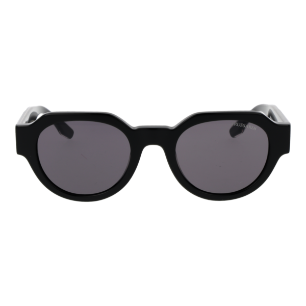 Trussardi Sonnenbrille TSU9031 51A01 – Frontansicht mit Azetat Rahmen und Grau Gläsern