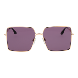 Trussardi Sonnenbrille TSW3010 5904A – Frontansicht mit Edelstahl Rahmen und Lila Gläsern