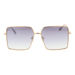 Trussardi Sonnenbrille TSW3010 5904B – Frontansicht mit Edelstahl Rahmen und Lila Gläsern