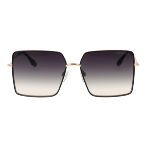 Trussardi Sonnenbrille TSW3010 5909A – Frontansicht mit Edelstahl Rahmen und Lila Gläsern