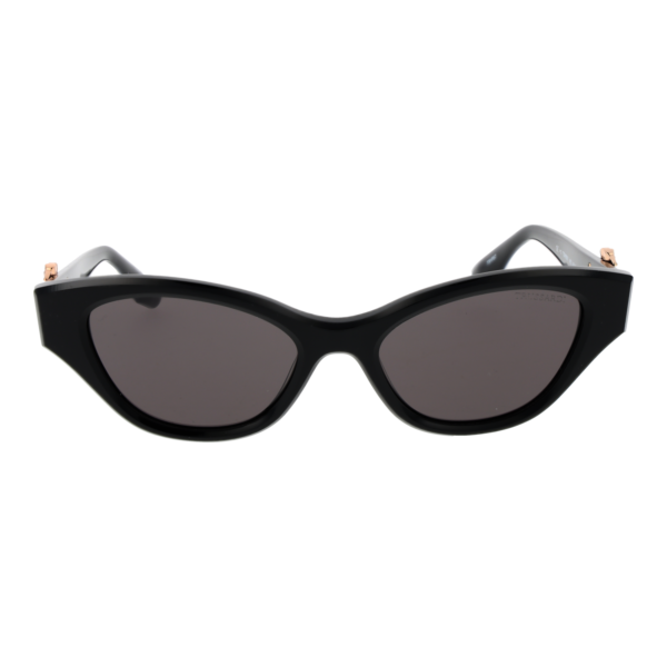 Trussardi Sonnenbrille TSW9021 55A01 – Frontansicht mit Azetat Rahmen und Grau Gläsern
