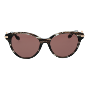 Trussardi Sonnenbrille TSW9025 55E01 – Frontansicht mit Azetat Rahmen und Rosa Gläsern