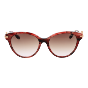 Trussardi Sonnenbrille TSW9025 55E03 – Frontansicht mit Azetat Rahmen und Braun Gläsern
