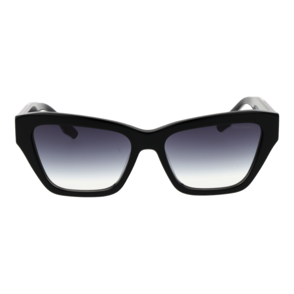 Trussardi Sonnenbrille TSW9030 57A01 – Frontansicht mit Azetat Rahmen und Blau Gläsern