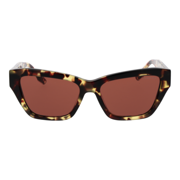 Trussardi Sonnenbrille TSW9030 57G21 – Frontansicht mit Azetat Rahmen und Braun Gläsern