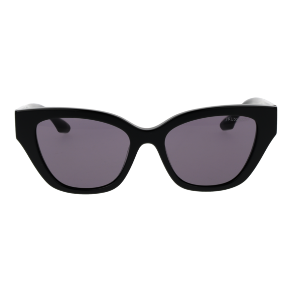Trussardi Sonnenbrille TSW9034 54A01 – Frontansicht mit Azetat Rahmen und Lila Gläsern