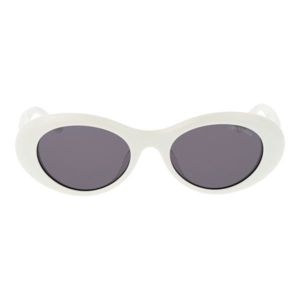 Trussardi Sonnenbrille TSW9094 53D01 – Frontansicht mit Azetat Rahmen und Lila Gläsern
