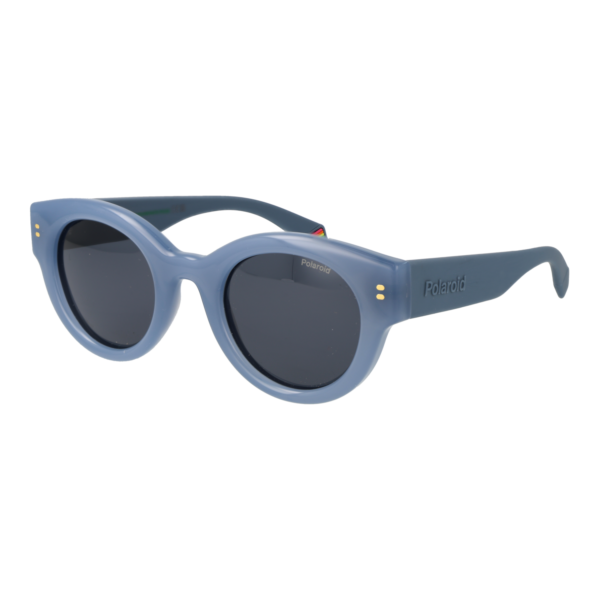 Polaroid Rund Sonnenbrille PLD 6240/S/X 48MVUC3 in Blau – 45° Seitenansicht