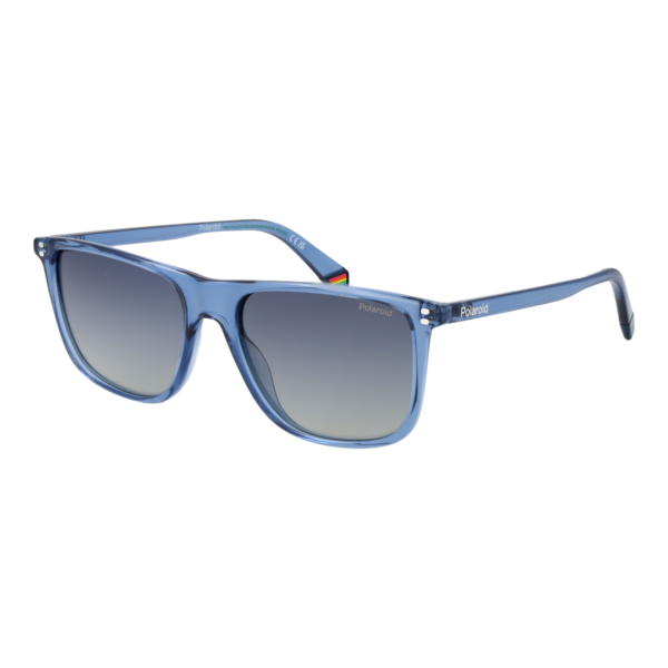 Polaroid Quadrat Sonnenbrille PLD 6232/S 55PJPZ7 in Blau – 45° Seitenansicht