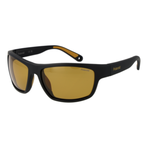 Polaroid Rechteck Sonnenbrille PLD 7037/S 60PGCMU in Schwarz – 45° Seitenansicht