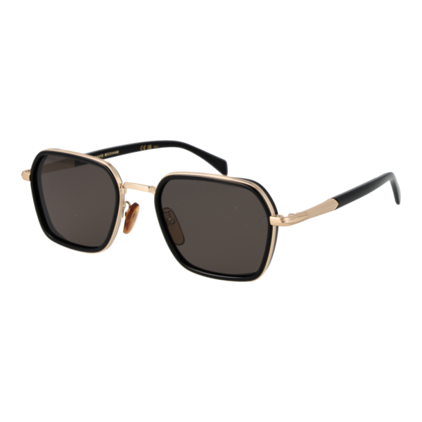 David Beckham Quadrat Sonnenbrille DB 1194/G/S 53RHLIR in Gold – 45° Seitenansicht