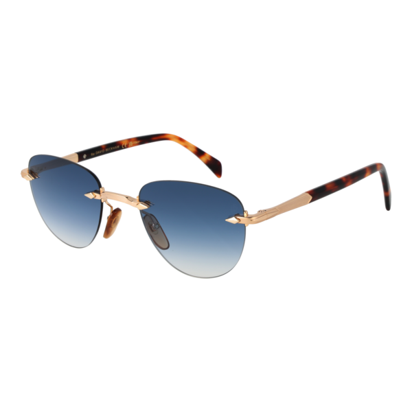 David Beckham Panto Sonnenbrille DB 1224/S 510NR08 in Gold – 45° Seitenansicht
