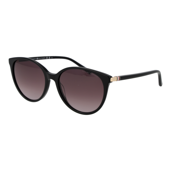Tommy Hilfiger Panto Sonnenbrille TH 2350/S 568073X in Schwarz – 45° Seitenansicht