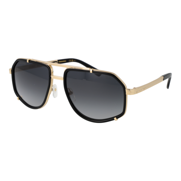 Dsquared2 Rechteck Sonnenbrille D2 0190/S 608079O in Schwarz – 45° Seitenansicht