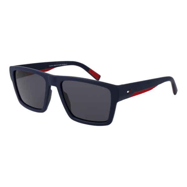 Tommy Hilfiger Quadrat Sonnenbrille TH 2324/S 56PJPIR in Blau – 45° Seitenansicht