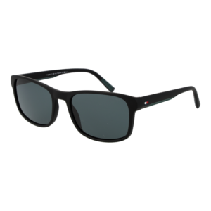 Tommy Hilfiger Rechteck Sonnenbrille TH 2325/S 56807KU in Schwarz – 45° Seitenansicht