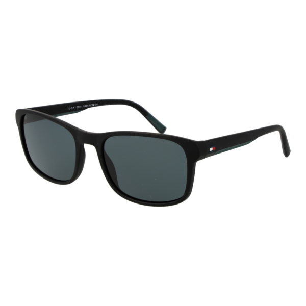 Tommy Hilfiger Rechteck Sonnenbrille TH 2325/S 56807KU in Schwarz – 45° Seitenansicht