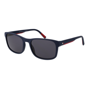 Tommy Hilfiger Rechteck Sonnenbrille TH 2325/S 56PJPIR in Blau – 45° Seitenansicht