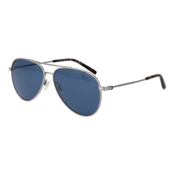 Tommy Hilfiger Pilotenbrille Sonnenbrille TH 2336/S 586LBKU in Silber – 45° Seitenansicht