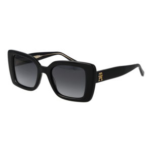 Tommy Hilfiger Schmetterling Sonnenbrille TH 2341/S 518079O in Schwarz – 45° Seitenansicht