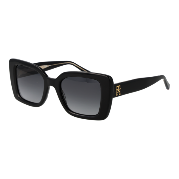 Tommy Hilfiger Schmetterling Sonnenbrille TH 2341/S 518079O in Schwarz – 45° Seitenansicht