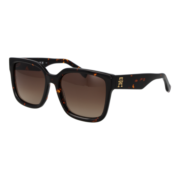 Tommy Hilfiger Quadrat Sonnenbrille TH 2342/S 56086HA in Schwarz – 45° Seitenansicht