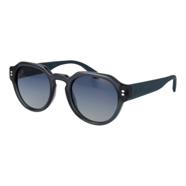 Polaroid Panto Sonnenbrille PLD 6249/S/X 5009VZ7 in Blau – 45° Seitenansicht