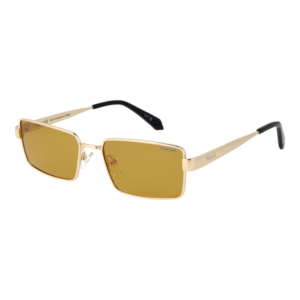 Polaroid Rechteck Sonnenbrille PLD 6255/S/X 56LPEMU in Gold – 45° Seitenansicht