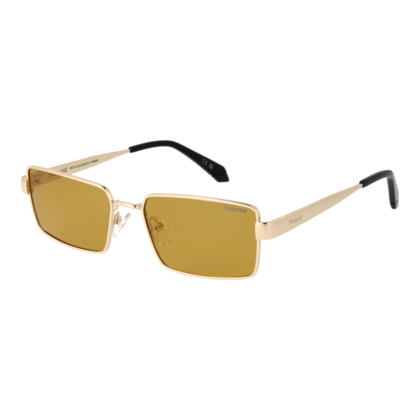 Polaroid Rechteck Sonnenbrille PLD 6255/S/X 56LPEMU in Gold – 45° Seitenansicht