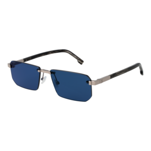 Boss Rechteck Sonnenbrille BOSS 1918/S 576LBMT in Silber – 45° Seitenansicht