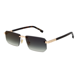 Boss Rechteck Sonnenbrille BOSS 1918/S 57J5GD6 in Rosé Gold – 45° Seitenansicht