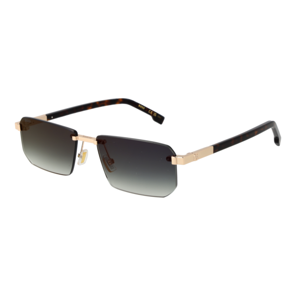 Boss Rechteck Sonnenbrille BOSS 1918/S 57J5GD6 in Rosé Gold – 45° Seitenansicht