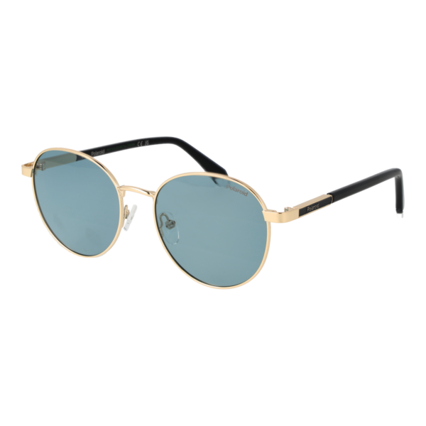 Polaroid Rund Sonnenbrille PLD 4197/S/X 53J5GM9 in Gold – 45° Seitenansicht