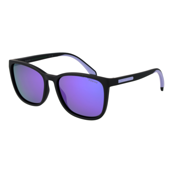 Polaroid Quadrat Sonnenbrille PLD 2169/S/X 56003MF in Schwarz – 45° Seitenansicht