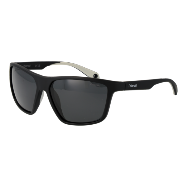 Polaroid Quadrat Sonnenbrille PLD 7040/S 5908AM9 in Schwarz – 45° Seitenansicht