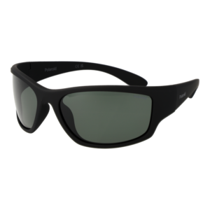 Polaroid Rechteck Sonnenbrille PLD 7005/S 63YYVRC in Schwarz – 45° Seitenansicht