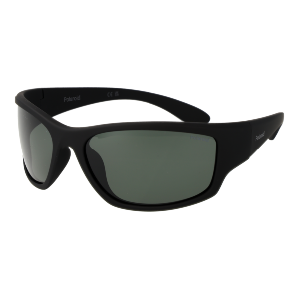 Polaroid Rechteck Sonnenbrille PLD 7005/S 63YYVRC in Schwarz – 45° Seitenansicht